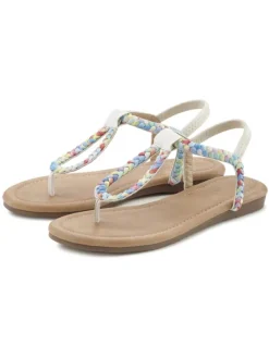 LASCANA Zehentrenner in beige / blau>Kinder Sandalen·Zehensandalen