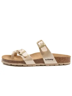 billowy Zehentrenner in Gold>Damen Clogs & Pantoletten