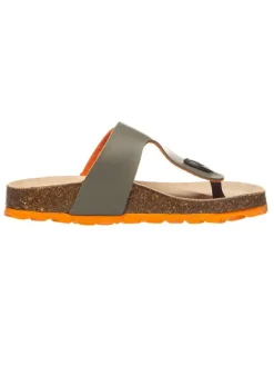 billowy Zehentrenner in Khaki/ Orange>Kinder Sandalen·Zehensandalen