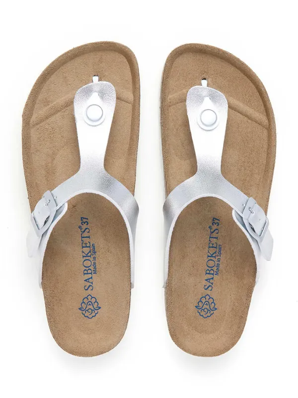 SABOKETS Zehentrenner in Silber>Damen Sandalen